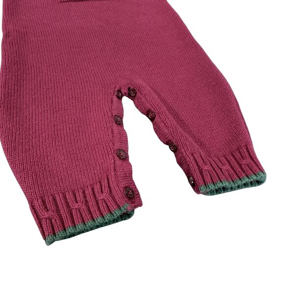 Gymboree Vintage Rocker Horse Sweater Romper One Piece Holiday Maroon Baby 3-6m - Picture 5 of 7